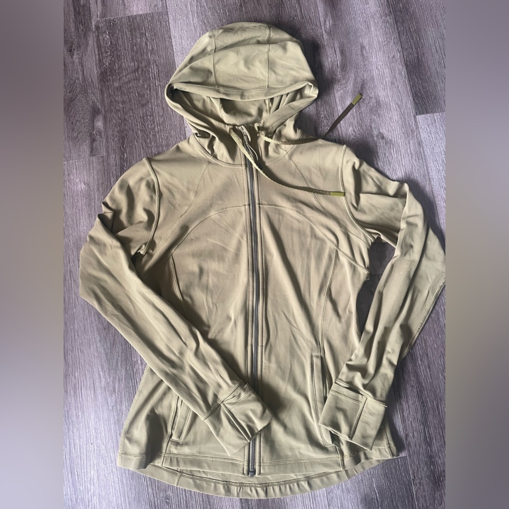 Olive Green Zip-Up Hoodie